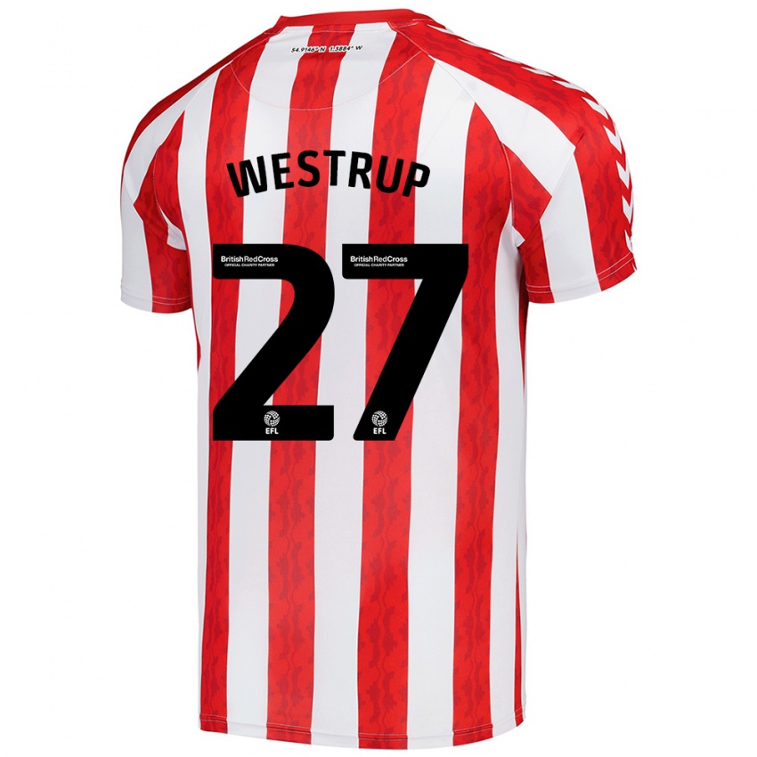 Niño Camiseta Brianna Westrup #27 Rojo Blanco 1ª Equipación 2024/25 La Camisa