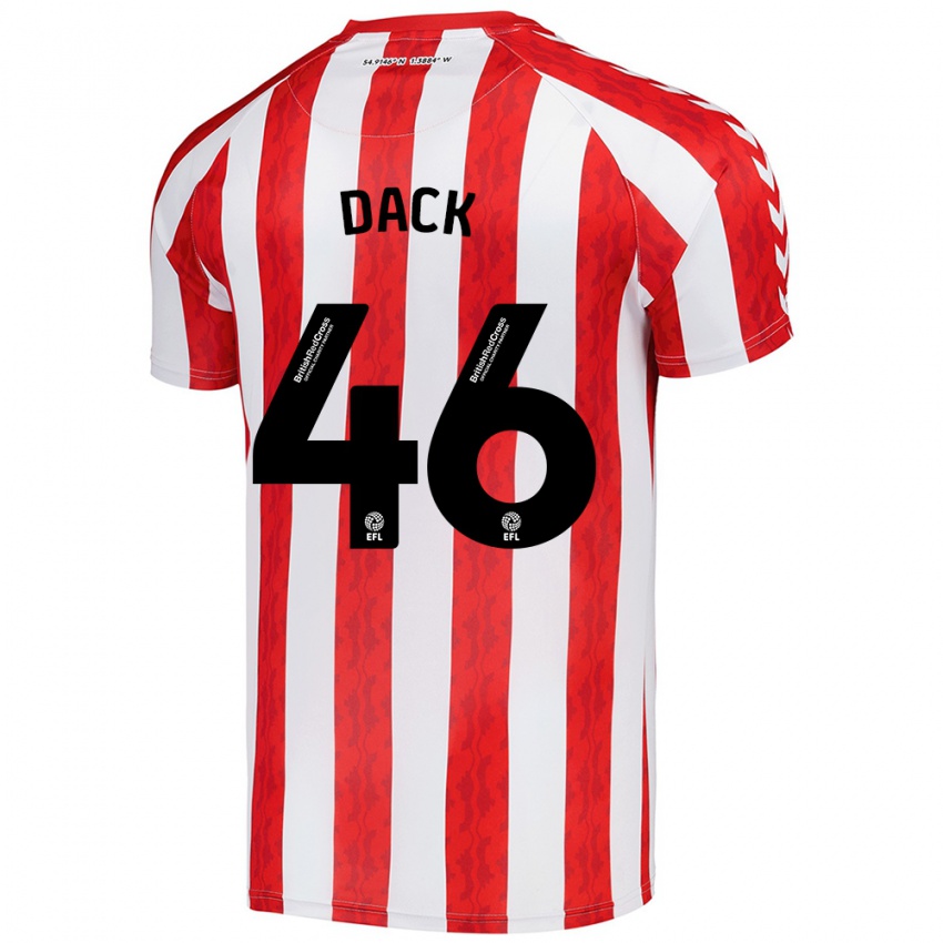 Niño Camiseta Bradley Dack #46 Rojo Blanco 1ª Equipación 2024/25 La Camisa