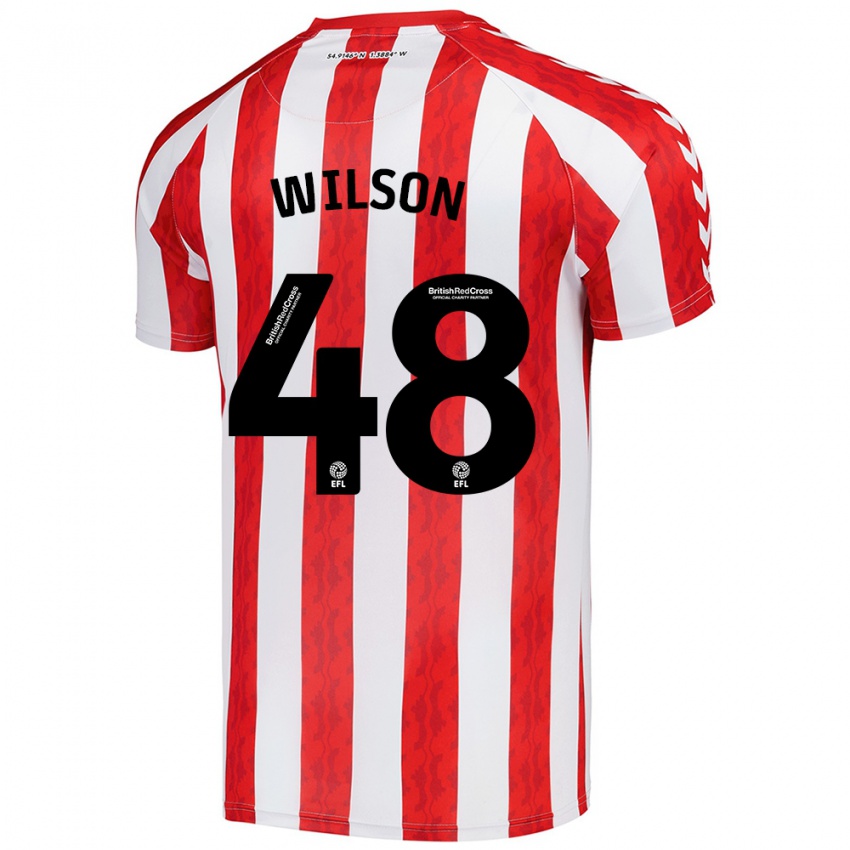 Niño Camiseta Callum Wilson #48 Rojo Blanco 1ª Equipación 2024/25 La Camisa