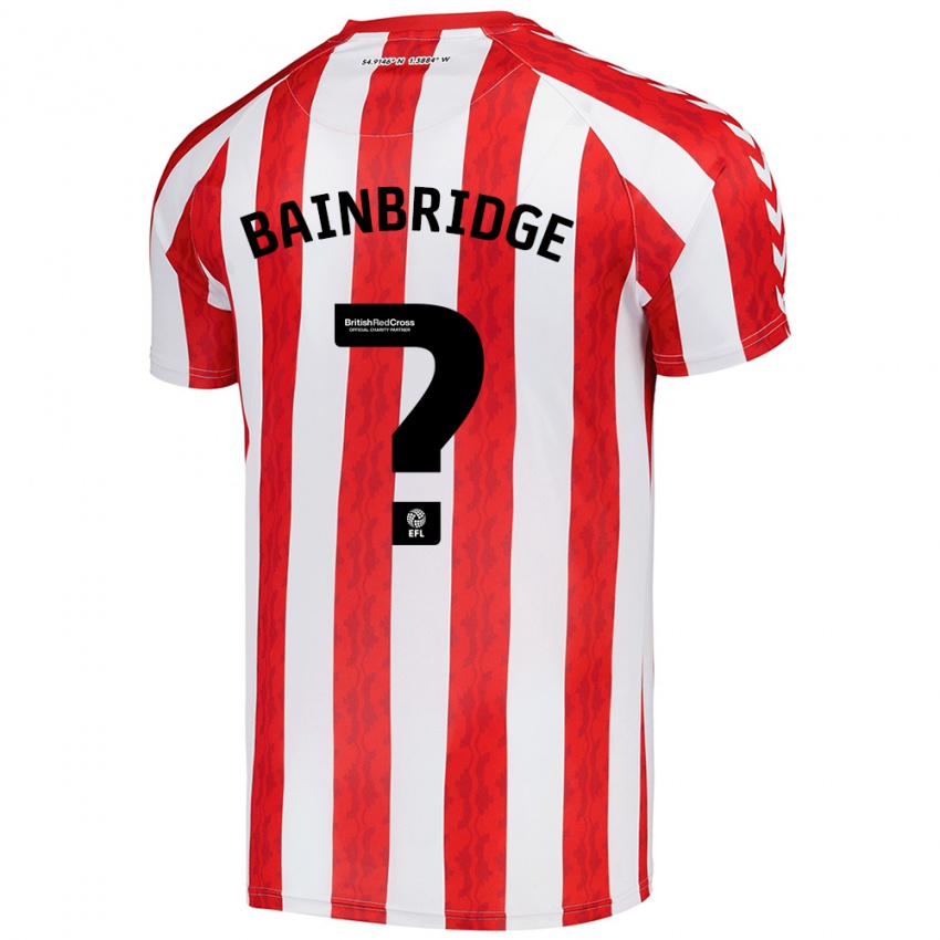 Niño Camiseta Oliver Bainbridge #0 Rojo Blanco 1ª Equipación 2024/25 La Camisa