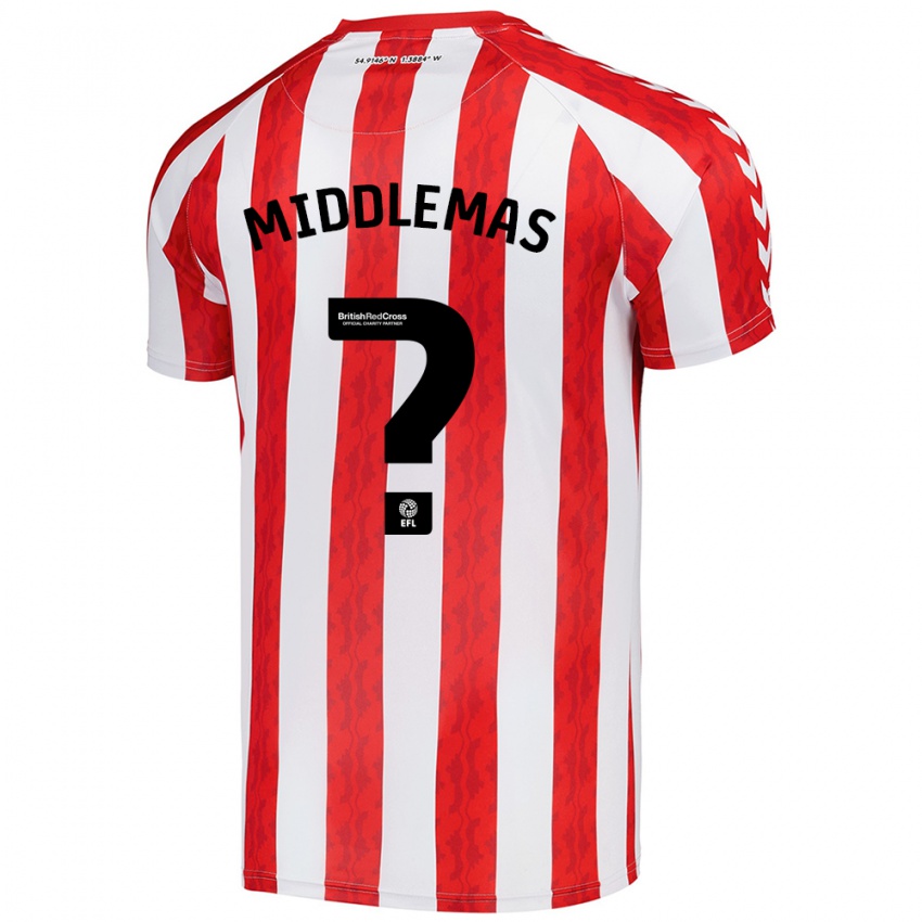 Niño Camiseta Ben Middlemas #0 Rojo Blanco 1ª Equipación 2024/25 La Camisa