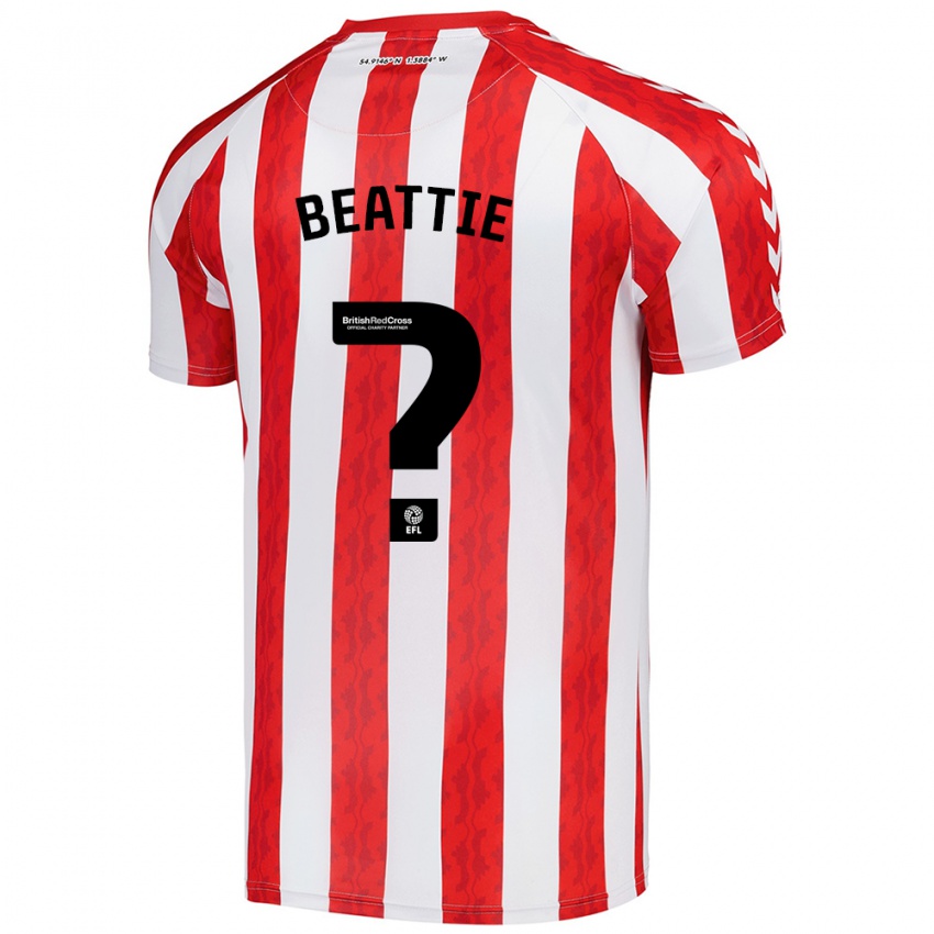 Niño Camiseta Kailem Beattie #0 Rojo Blanco 1ª Equipación 2024/25 La Camisa