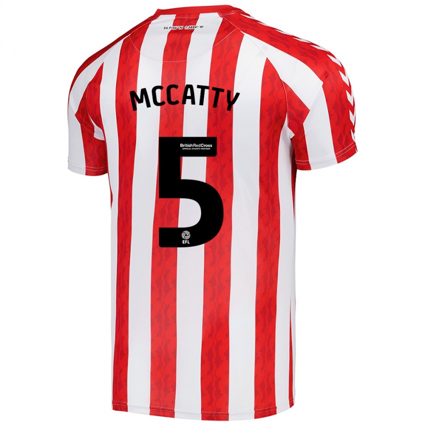 Niño Camiseta Grace Mccatty #5 Rojo Blanco 1ª Equipación 2024/25 La Camisa