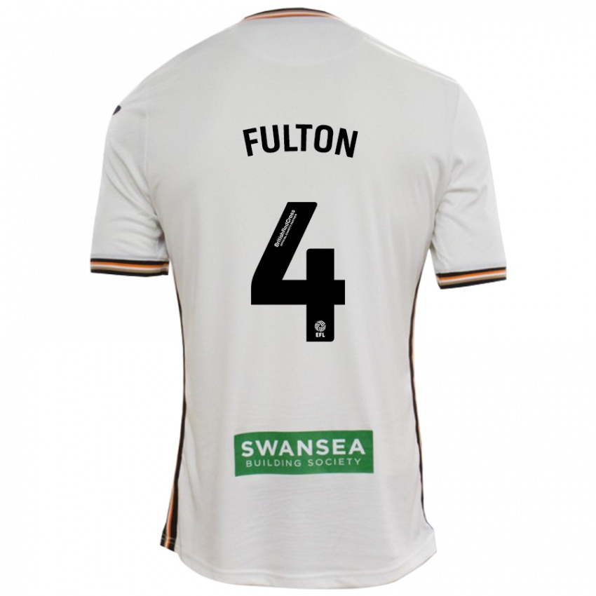 Niño Camiseta Jay Fulton #4 Blanco 1ª Equipación 2024/25 La Camisa