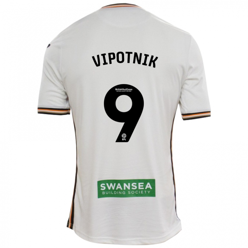 Niño Camiseta Zan Vipotnik #9 Blanco 1ª Equipación 2024/25 La Camisa