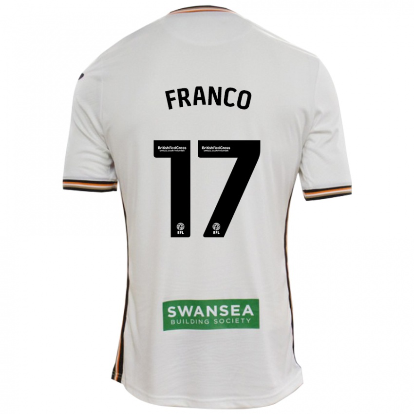 Niño Camiseta Gonçalo Franco #17 Blanco 1ª Equipación 2024/25 La Camisa