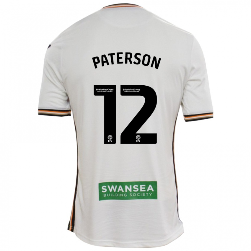 Niño Camiseta Jamie Paterson #12 Blanco 1ª Equipación 2024/25 La Camisa