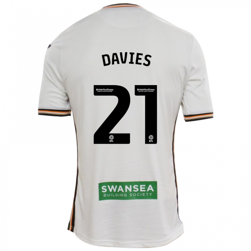 Niño Camiseta Laura Davies #21 Blanco 1ª Equipación 2024/25 La Camisa