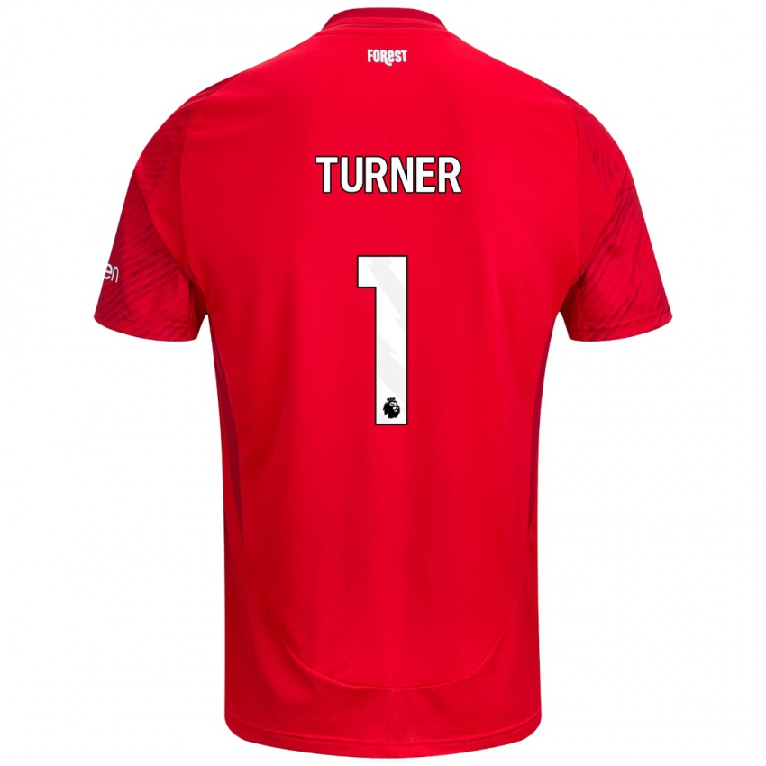 Niño Camiseta Matt Turner #1 Rojo Blanco 1ª Equipación 2024/25 La Camisa