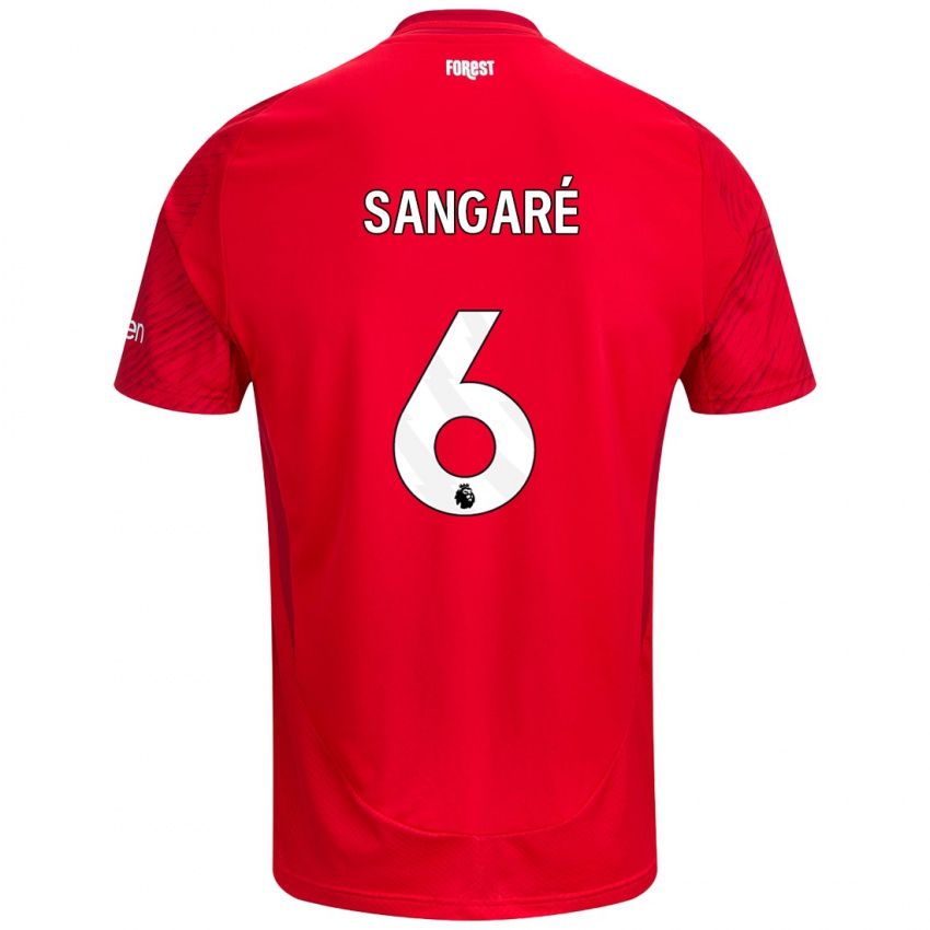 Niño Camiseta Ibrahim Sangare #6 Rojo Blanco 1ª Equipación 2024/25 La Camisa