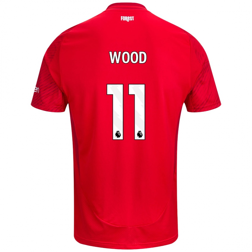 Niño Camiseta Chris Wood #11 Rojo Blanco 1ª Equipación 2024/25 La Camisa