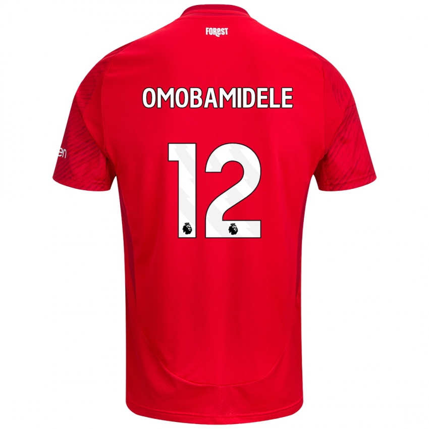 Niño Camiseta Andrew Omobamidele #12 Rojo Blanco 1ª Equipación 2024/25 La Camisa