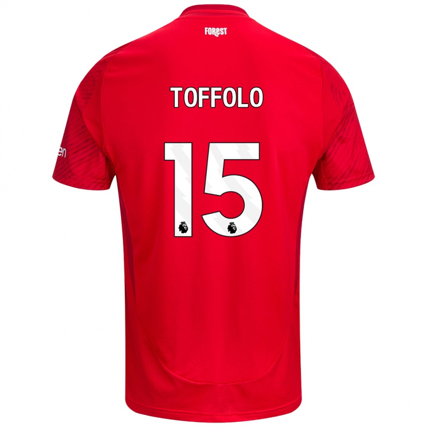 Niño Camiseta Harry Toffolo #15 Rojo Blanco 1ª Equipación 2024/25 La Camisa