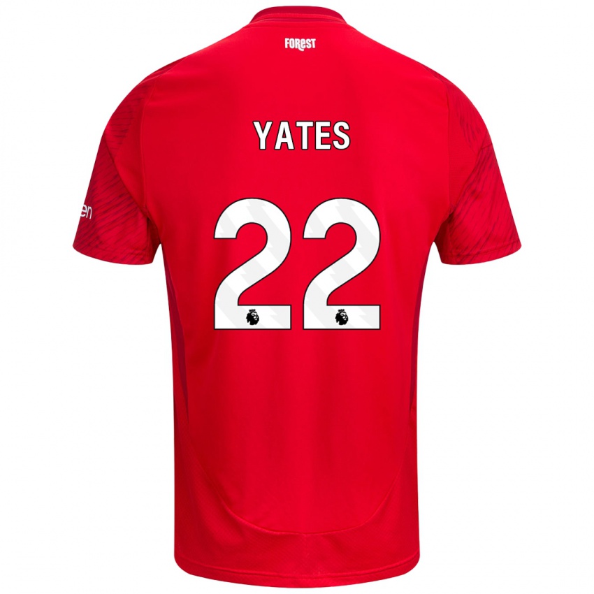 Niño Camiseta Ryan Yates #22 Rojo Blanco 1ª Equipación 2024/25 La Camisa