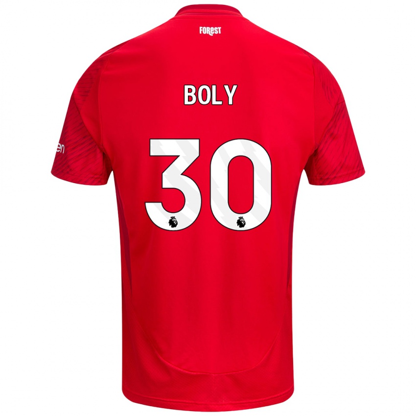 Niño Camiseta Willy Boly #30 Rojo Blanco 1ª Equipación 2024/25 La Camisa