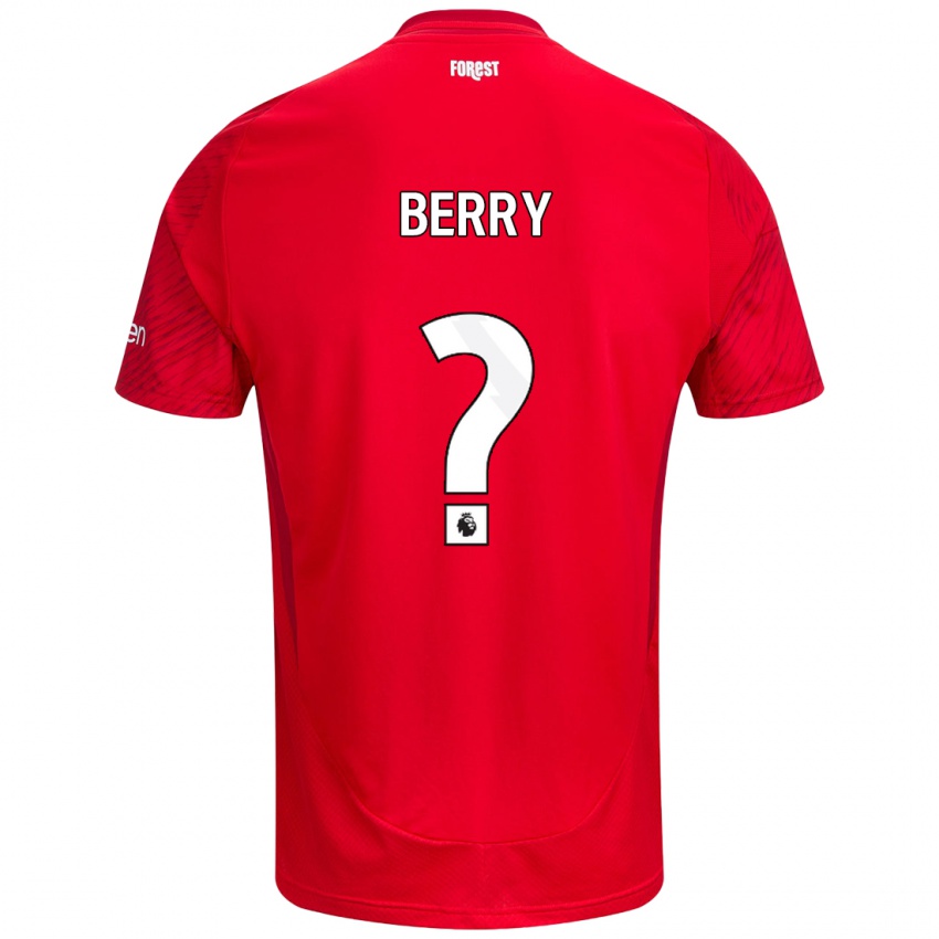 Niño Camiseta Adam Berry #0 Rojo Blanco 1ª Equipación 2024/25 La Camisa