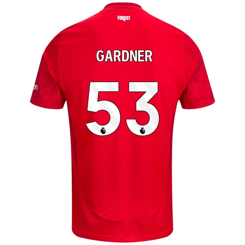 Niño Camiseta Joe Gardner #53 Rojo Blanco 1ª Equipación 2024/25 La Camisa