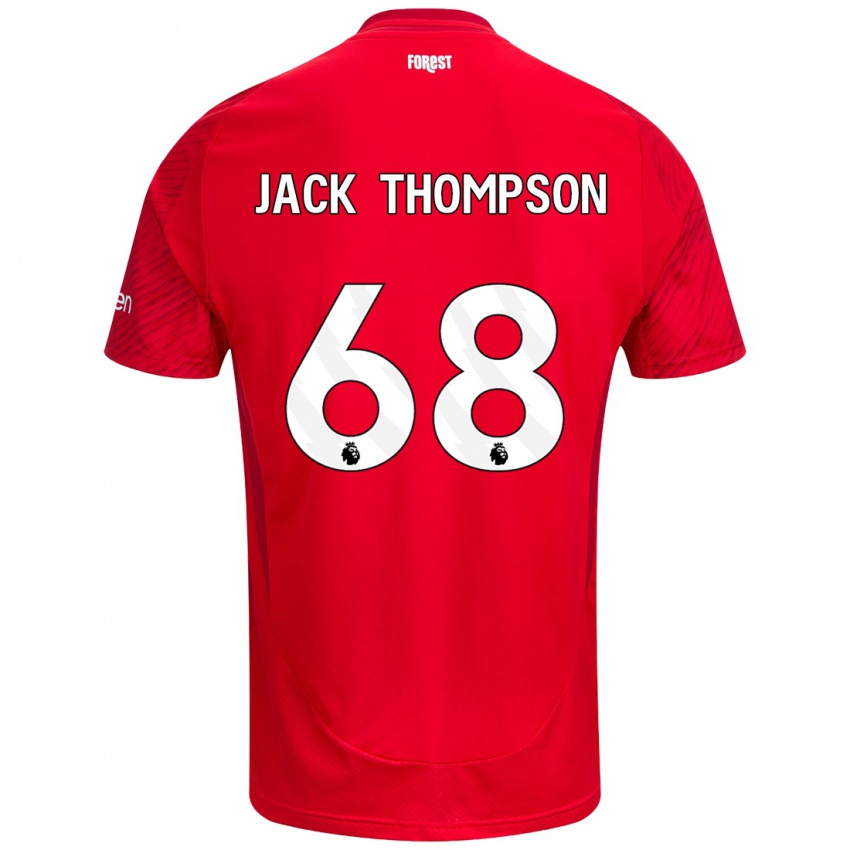 Niño Camiseta Jack Thompson #68 Rojo Blanco 1ª Equipación 2024/25 La Camisa