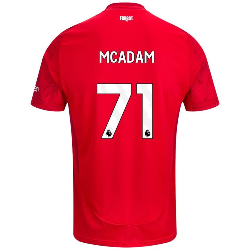 Niño Camiseta Kyle Mcadam #71 Rojo Blanco 1ª Equipación 2024/25 La Camisa