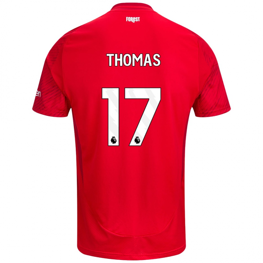 Niño Camiseta Freya Thomas #17 Rojo Blanco 1ª Equipación 2024/25 La Camisa