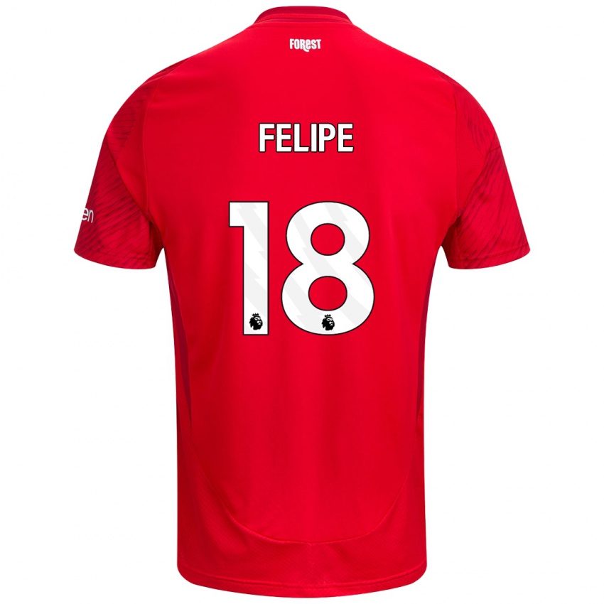 Niño Camiseta Felipe #18 Rojo Blanco 1ª Equipación 2024/25 La Camisa