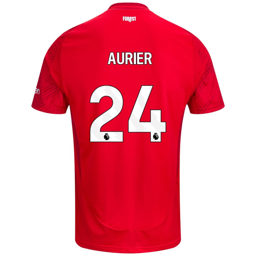 Niño Camiseta Serge Aurier #24 Rojo Blanco 1ª Equipación 2024/25 La Camisa