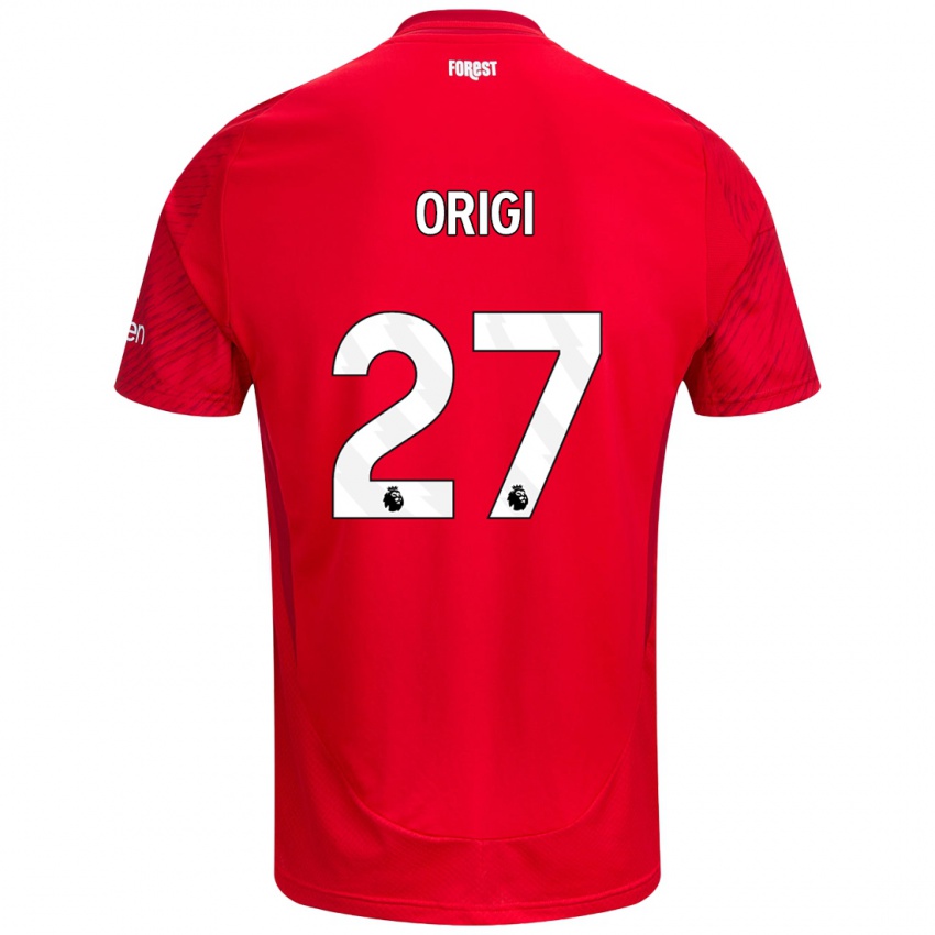 Niño Camiseta Divock Origi #27 Rojo Blanco 1ª Equipación 2024/25 La Camisa