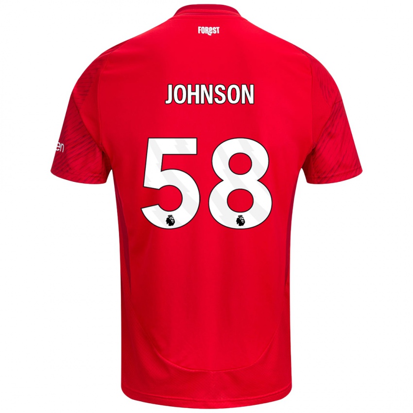 Niño Camiseta Pharrell Johnson #58 Rojo Blanco 1ª Equipación 2024/25 La Camisa