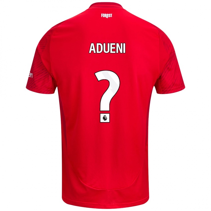 Niño Camiseta Kevin Adueni #0 Rojo Blanco 1ª Equipación 2024/25 La Camisa