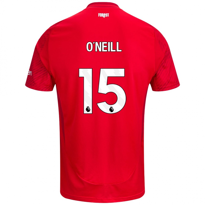 Niño Camiseta Laura-Jayne O'neill #15 Rojo Blanco 1ª Equipación 2024/25 La Camisa