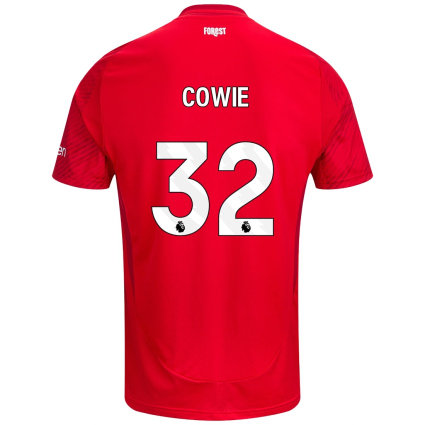 Niño Camiseta Abi Cowie #32 Rojo Blanco 1ª Equipación 2024/25 La Camisa