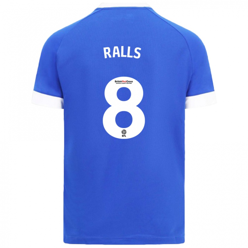 Niño Camiseta Joe Ralls #8 Azul Cielo 1ª Equipación 2024/25 La Camisa