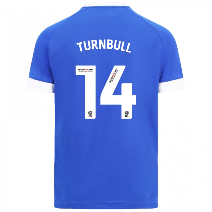 Niño Camiseta David Turnbull #14 Azul Cielo 1ª Equipación 2024/25 La Camisa