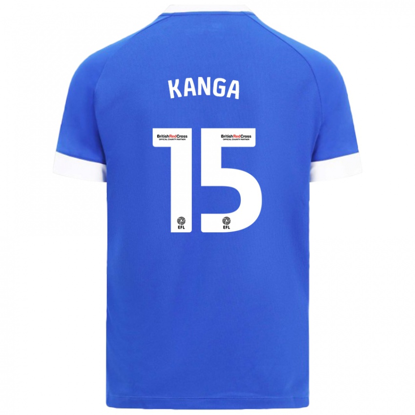 Niño Camiseta Wilfried Kanga #15 Azul Cielo 1ª Equipación 2024/25 La Camisa