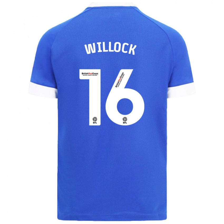 Niño Camiseta Chris Willock #16 Azul Cielo 1ª Equipación 2024/25 La Camisa