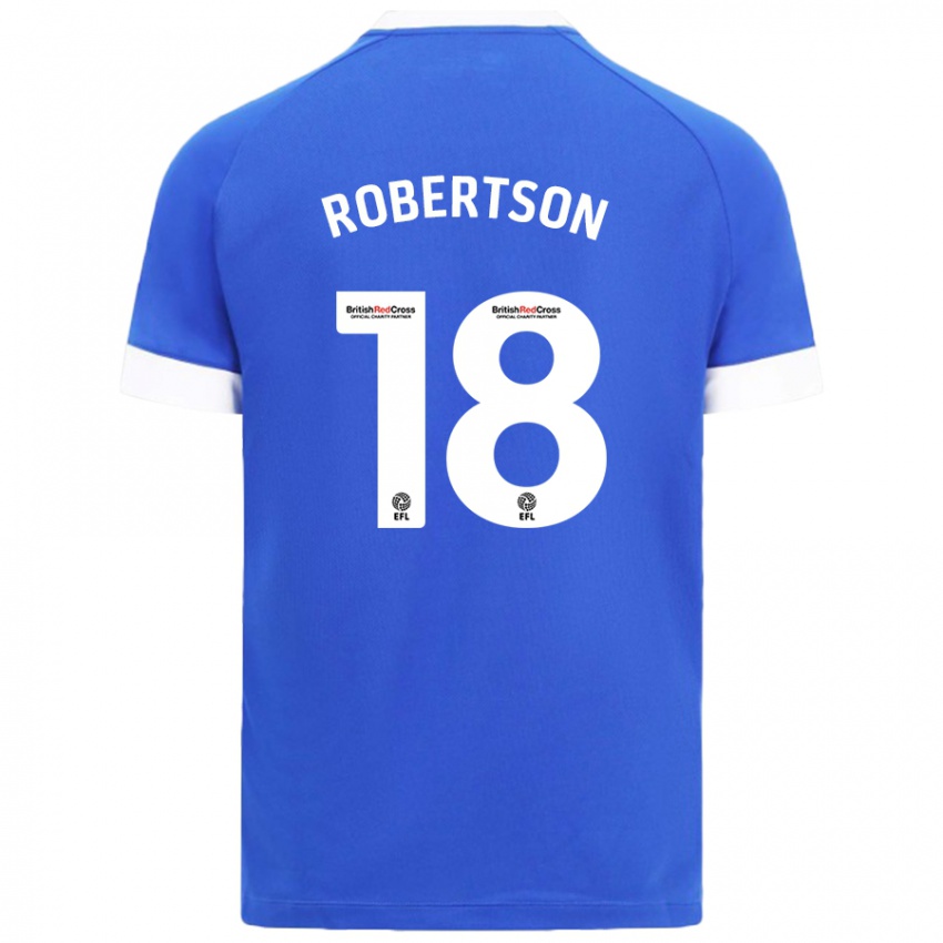 Niño Camiseta Alex Robertson #18 Azul Cielo 1ª Equipación 2024/25 La Camisa