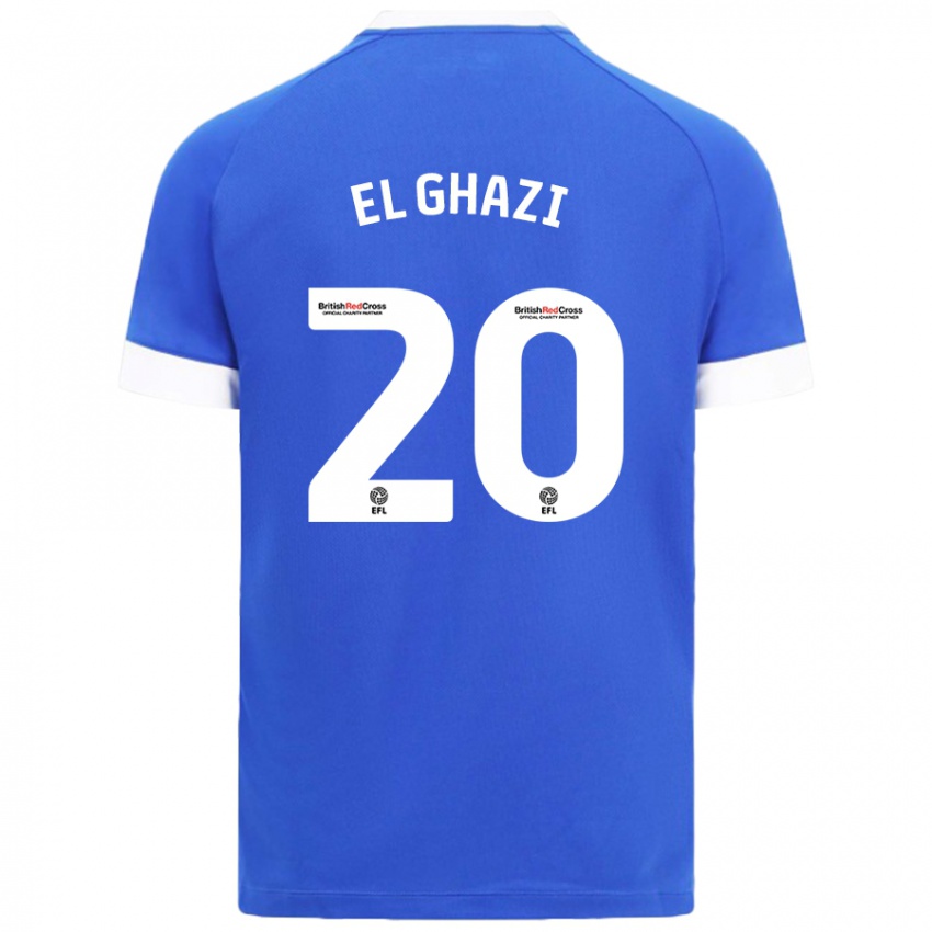 Niño Camiseta Anwar El Ghazi #20 Azul Cielo 1ª Equipación 2024/25 La Camisa