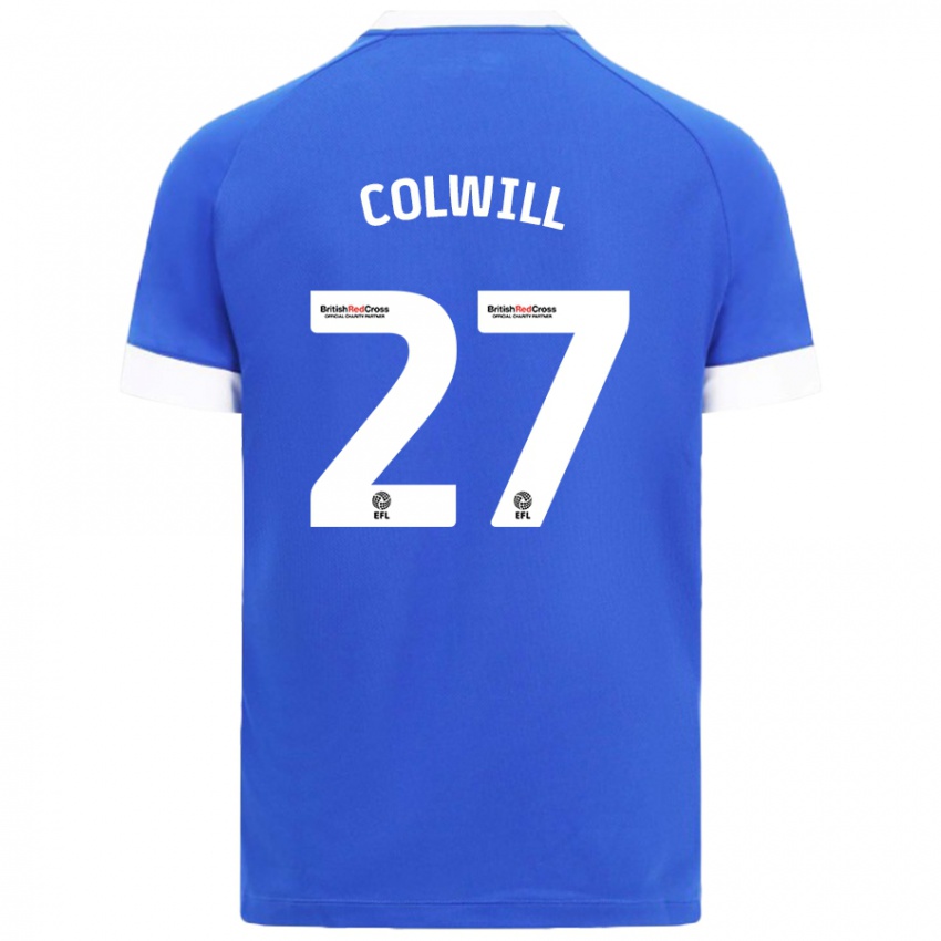 Niño Camiseta Rubin Colwill #27 Azul Cielo 1ª Equipación 2024/25 La Camisa