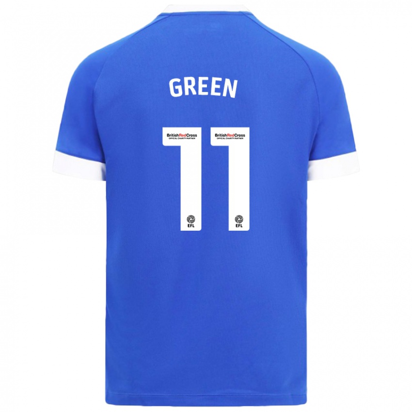 Niño Camiseta Danielle Green #11 Azul Cielo 1ª Equipación 2024/25 La Camisa