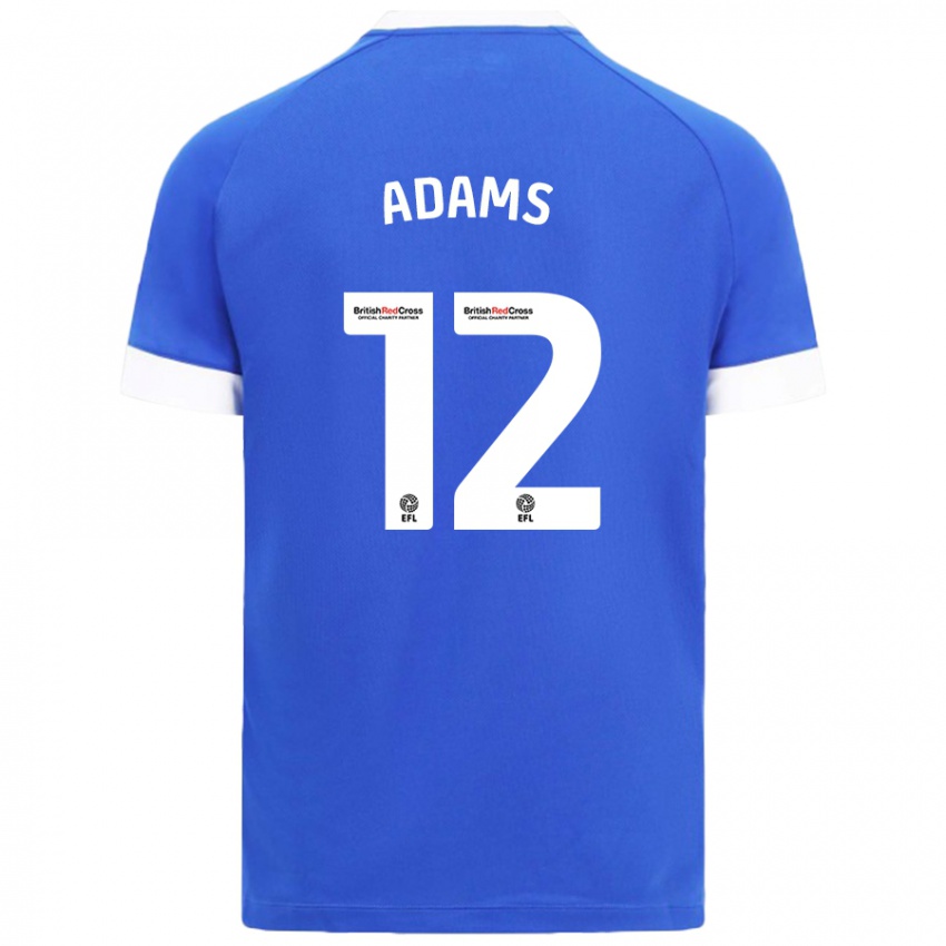 Niño Camiseta Kelly Adams #12 Azul Cielo 1ª Equipación 2024/25 La Camisa