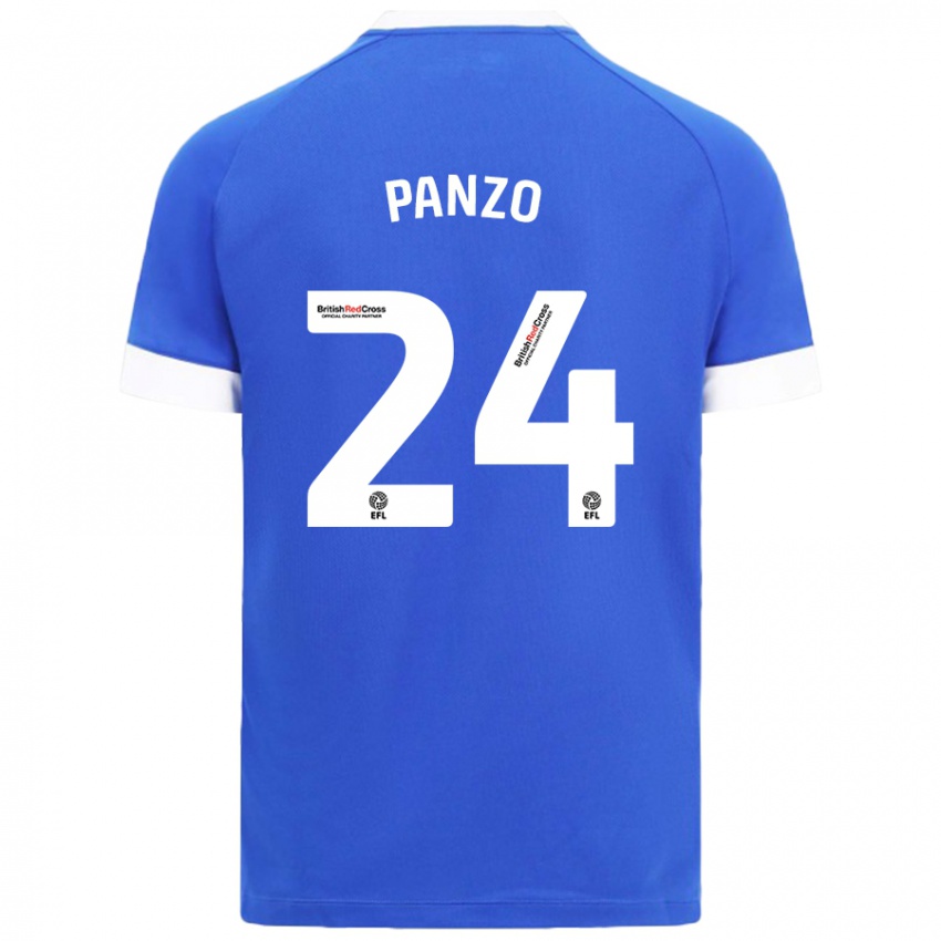 Niño Camiseta Jonathan Panzo #24 Azul Cielo 1ª Equipación 2024/25 La Camisa