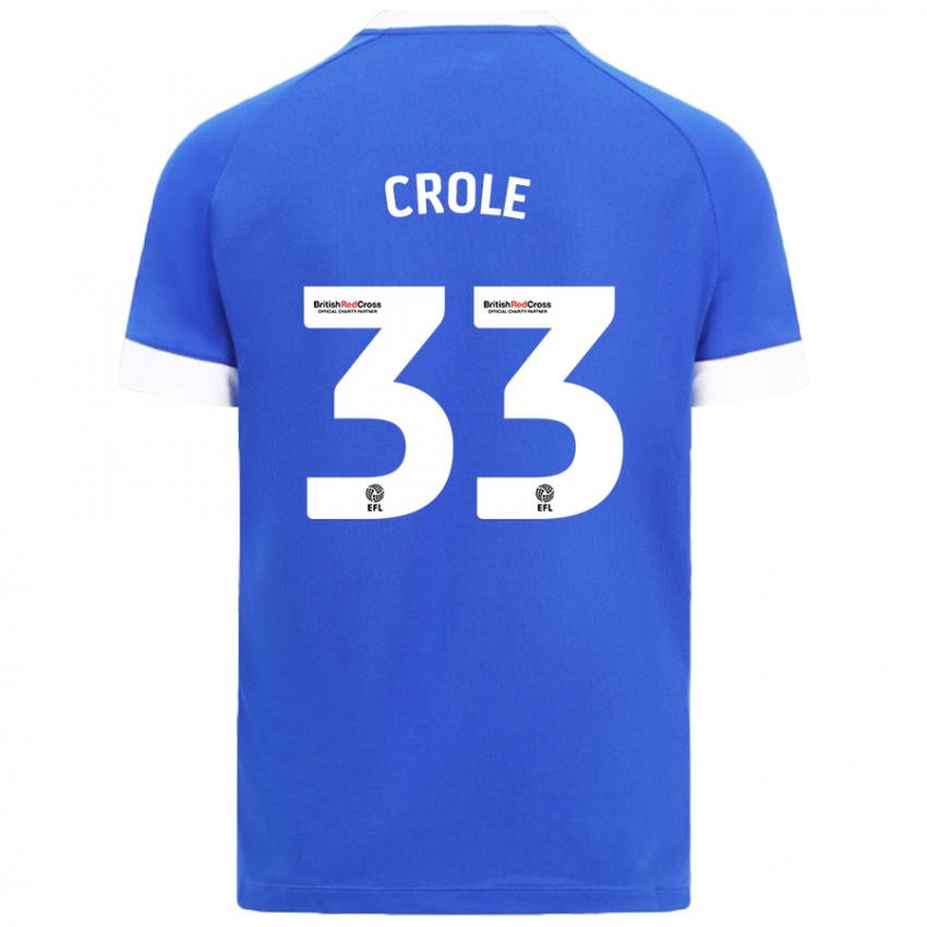 Niño Camiseta James Crole #33 Azul Cielo 1ª Equipación 2024/25 La Camisa