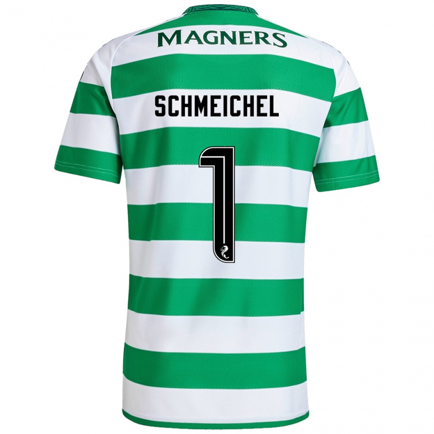 Niño Camiseta Kasper Schmeichel #1 Verde Blanco 1ª Equipación 2024/25 La Camisa