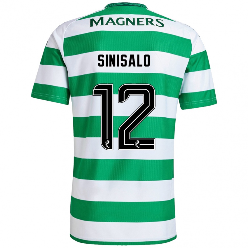 Niño Camiseta Viljami Sinisalo #12 Verde Blanco 1ª Equipación 2024/25 La Camisa