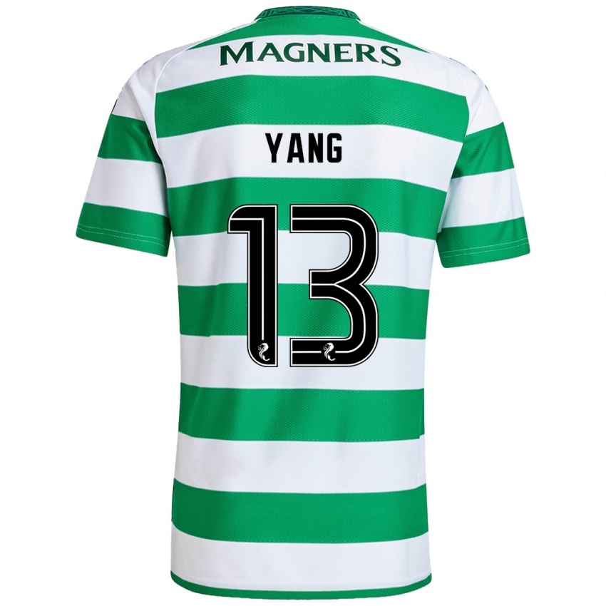 Niño Camiseta Hyun-Jun Yang #13 Verde Blanco 1ª Equipación 2024/25 La Camisa