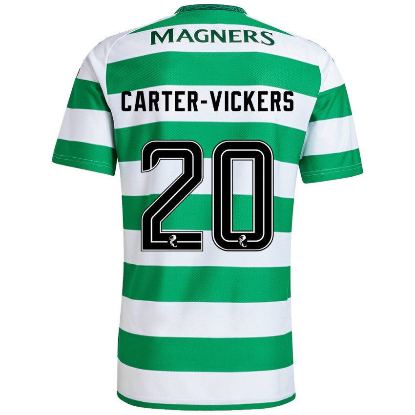 Niño Camiseta Cameron Carter-Vickers #20 Verde Blanco 1ª Equipación 2024/25 La Camisa