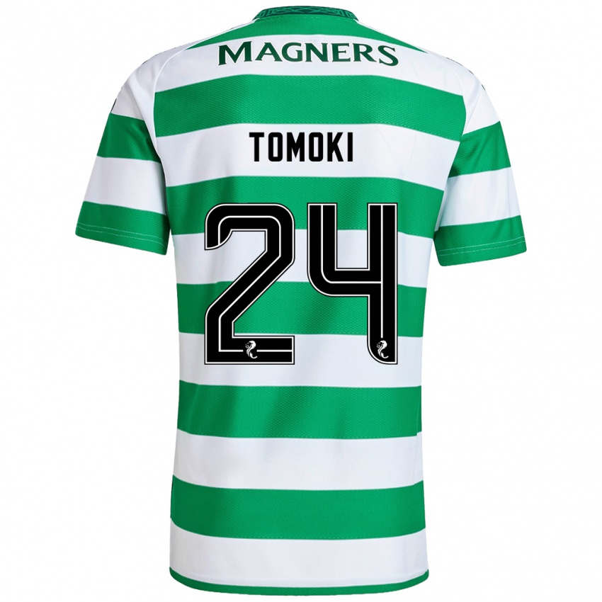 Niño Camiseta Tomoki Iwata #24 Verde Blanco 1ª Equipación 2024/25 La Camisa