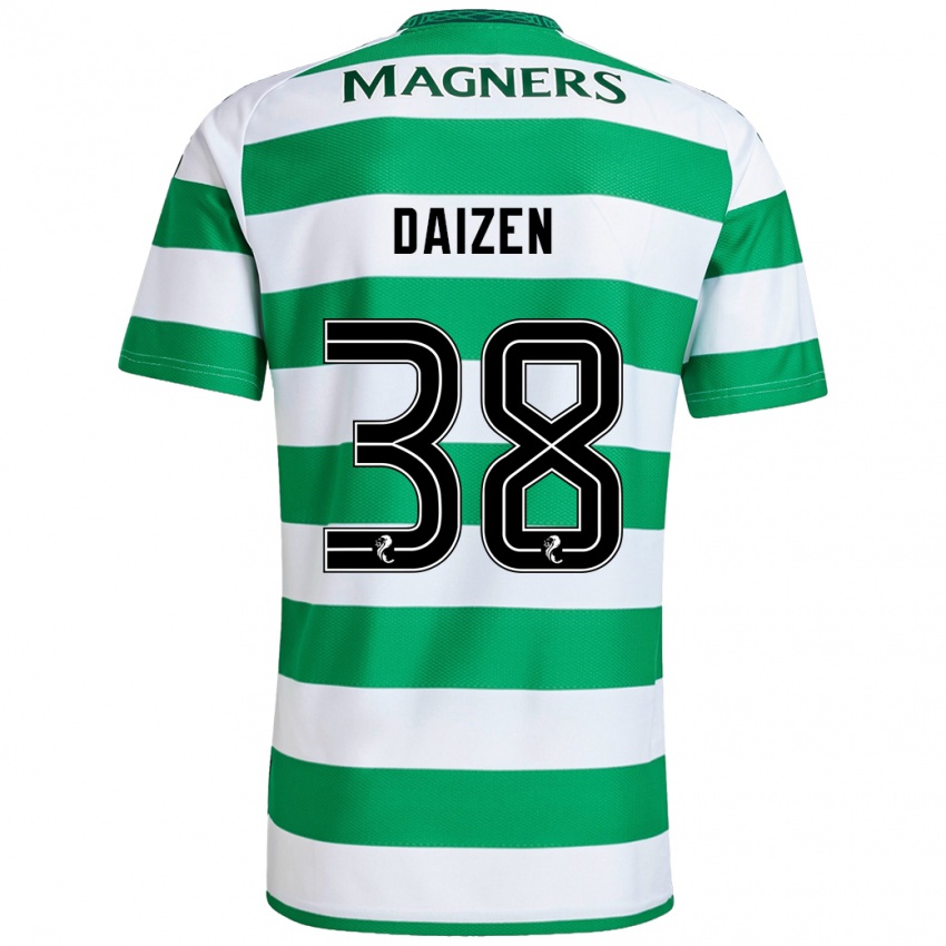 Niño Camiseta Daizen Maeda #38 Verde Blanco 1ª Equipación 2024/25 La Camisa