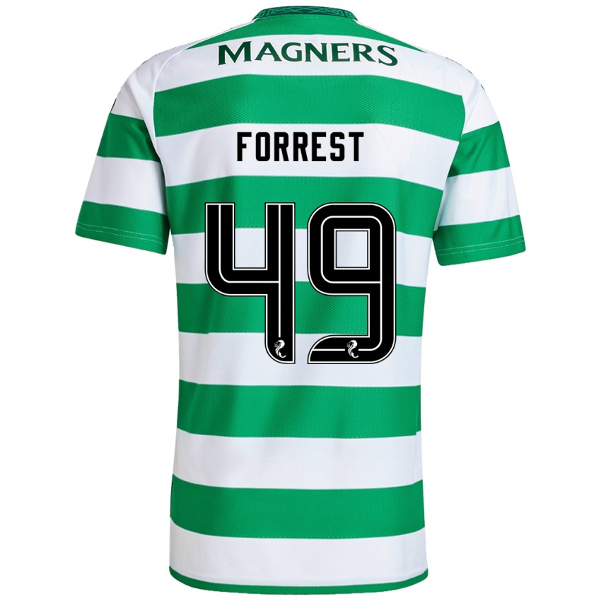 Niño Camiseta James Forrest #49 Verde Blanco 1ª Equipación 2024/25 La Camisa