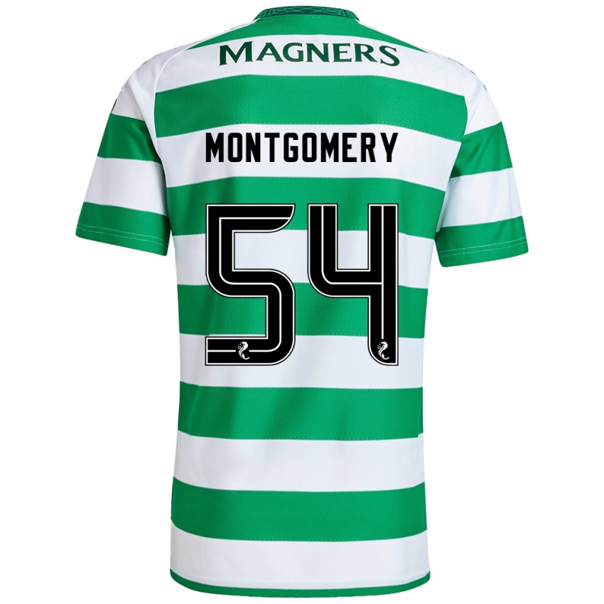 Niño Camiseta Adam Montgomery #54 Verde Blanco 1ª Equipación 2024/25 La Camisa